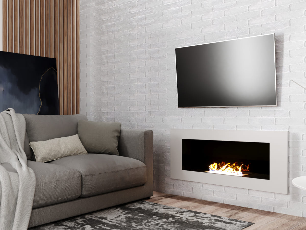 Биокамин "Русский огонь" Лайт Бланк 1200V с защитным и декоративным стеклом по цене 33 100 руб.