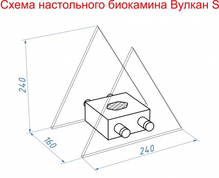 Настольный биокамин Lux Fire "Вулкан" S Красный Настольный биокамин Lux Fire "Вулкан" S Красный по цене 15 400 руб.