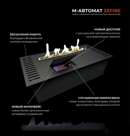 Автоматический биокамин ZeFire M 1000 латунный с ДУ Автоматический биокамин ZeFire M 1000 латунный с ДУ по цене 405 000 руб.