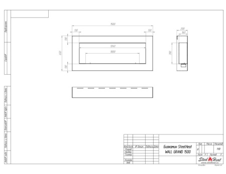 Биокамин SteelHeat WALL GRAND 1500 черный по цене 57 960 руб.