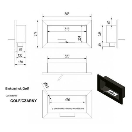 Биокамин Kratki GOLF QUBE, TUV по цене &euro;204